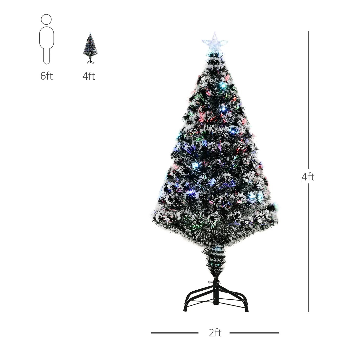 4ft Pre-Lit LED Fiber Optic Christmas Tree, Artificial Holiday Decor Pre Lit Christmas Trees at Gallery Canada