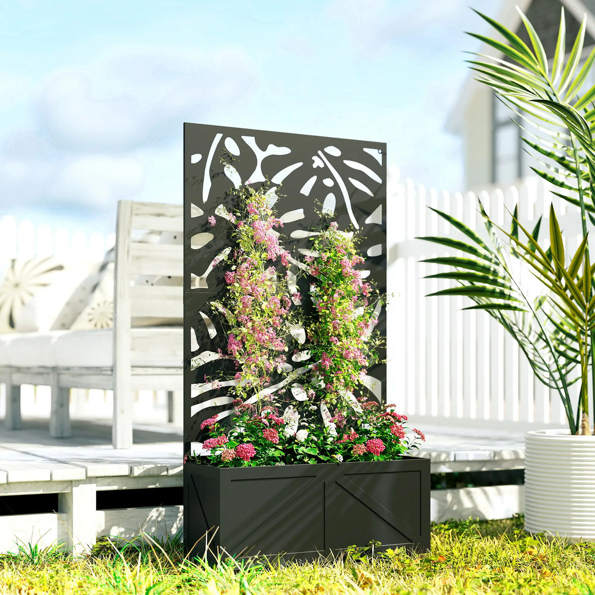 Metal Raised Garden Bed With Trellis, Freestanding Or Wall Mounted Galvanized Planter Boxes at Gallery Canada