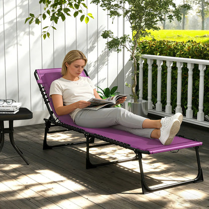 Outdoor Folding Lounge Chair, 4-Level Adjustable, Purple Lounger Chairs at Gallery Canada