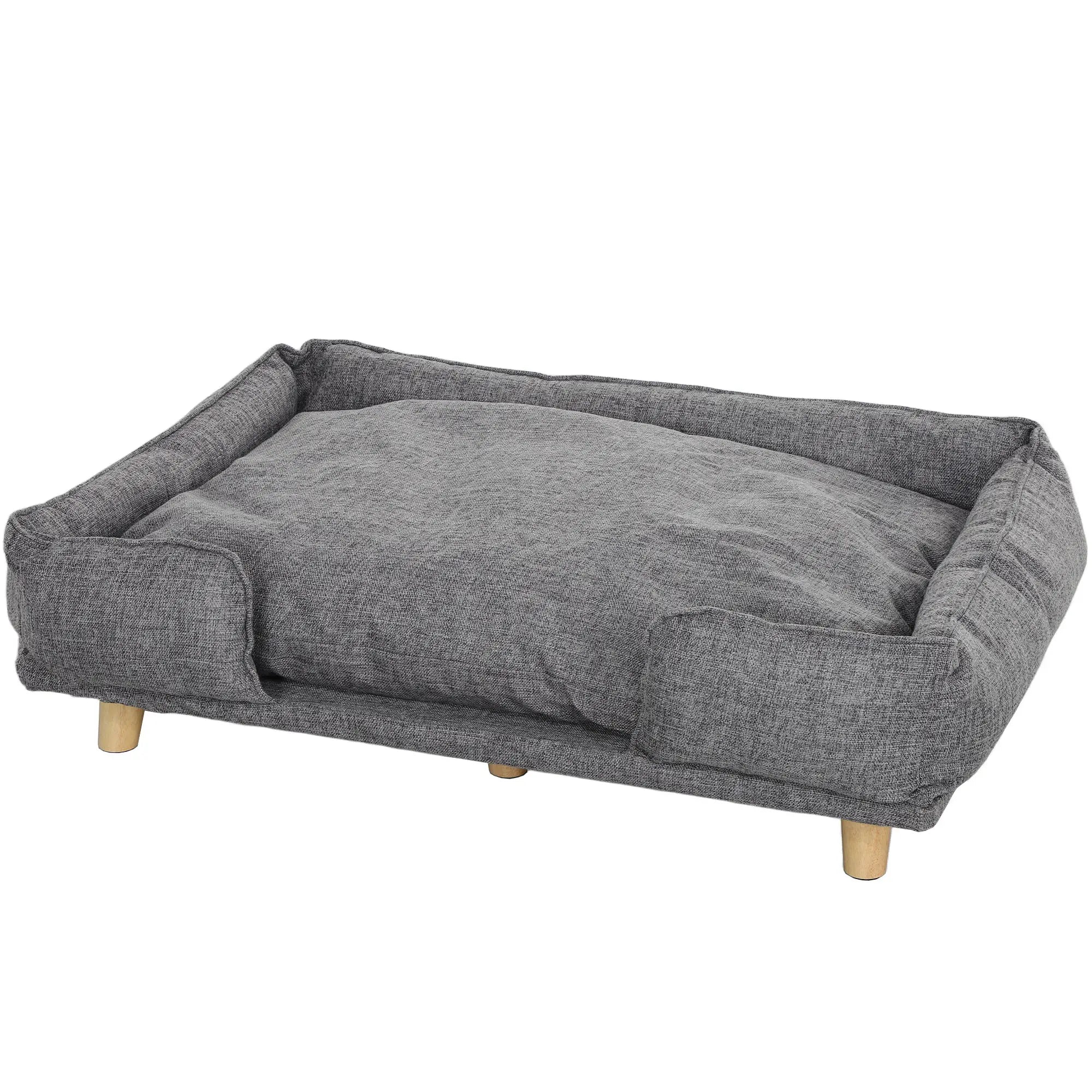 Washable Dog Sofa for Large Dogs, Elevated Pet Couch, Dark Grey Dog Sofas Dark Grey at Gallery Canada