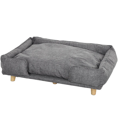 Washable Dog Sofa for Large Dogs, Elevated Pet Couch, Dark Grey