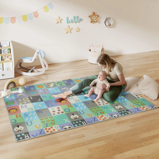 Foldable Baby Play Mat, 77" x 58", Alphabet Track Theme Kids Gym & Playmats Multi Colour at Gallery Canada