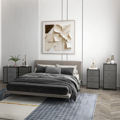 7 Drawer Dresser, Metal Frame, Fabric, Dark Grey Storage Cabinets at Gallery Canada