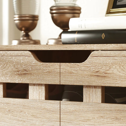 21 Pair Shoe Cabinet, 5-Tier Double Door, 5-Tier Open Shelves, Beige Shoe Storage Cabinets & Racks at Gallery Canada