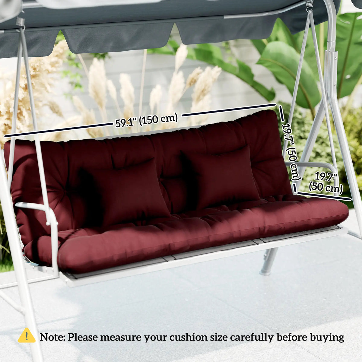 4-Piece Patio Chair Cushion Set, With Ties, Wine Red Patio Chair Cushions at Gallery Canada