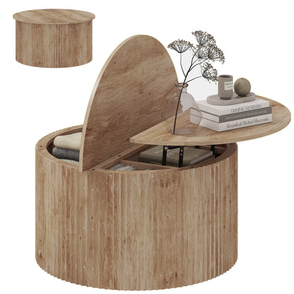 32" Round Lift Top Coffee Table, Hidden Storage, Soft-Close Coffee Tables at Gallery Canada