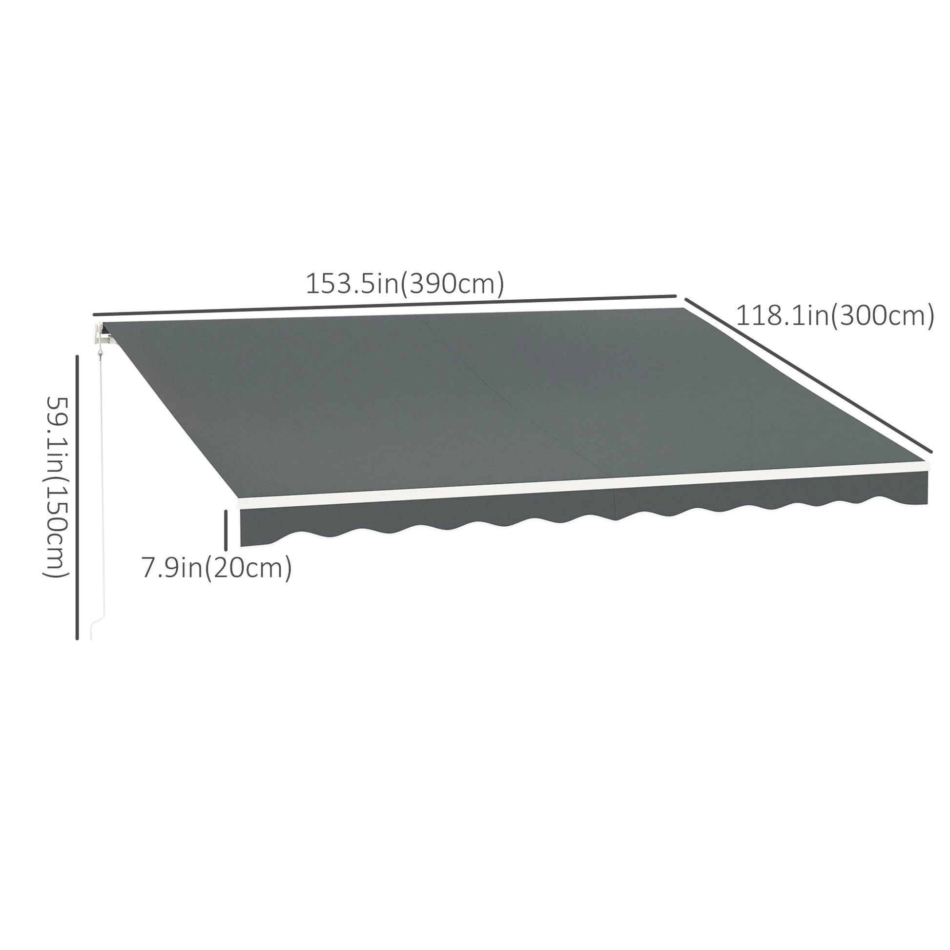 13' x 10' Retractable Electric Awning, Remote, Manual Crank, Grey Deck Awnings at Gallery Canada