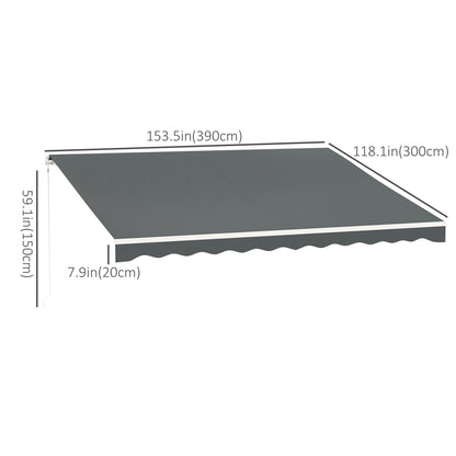 13' x 10' Retractable Electric Awning, Remote, Manual Crank, Grey Deck Awnings at Gallery Canada