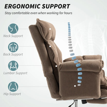 Desk Chair With Footrest, Adjustable Backrest, Light Brown Executive & Manager Chairs at Gallery Canada