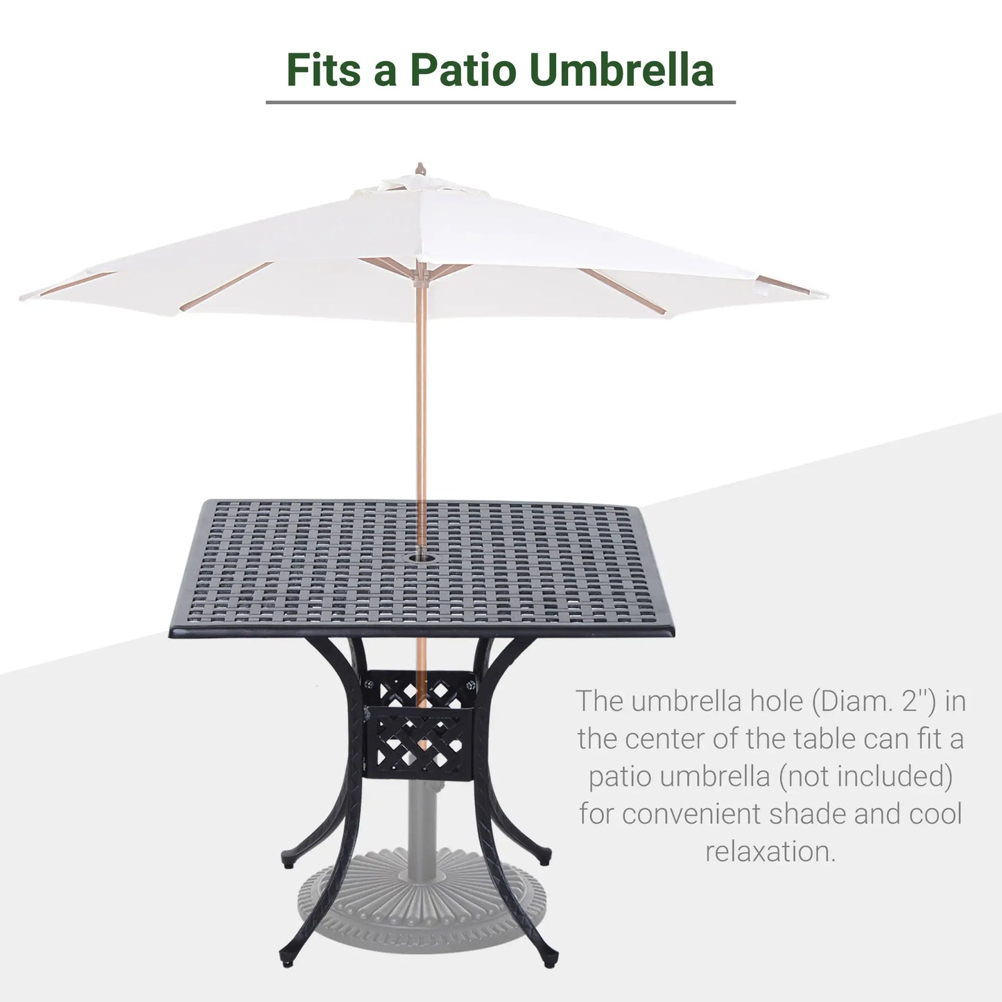 36" Patio Dining Table, Outdoor Bistro Table, Cast Aluminum Frame, Black Patio Side Tables at Gallery Canada