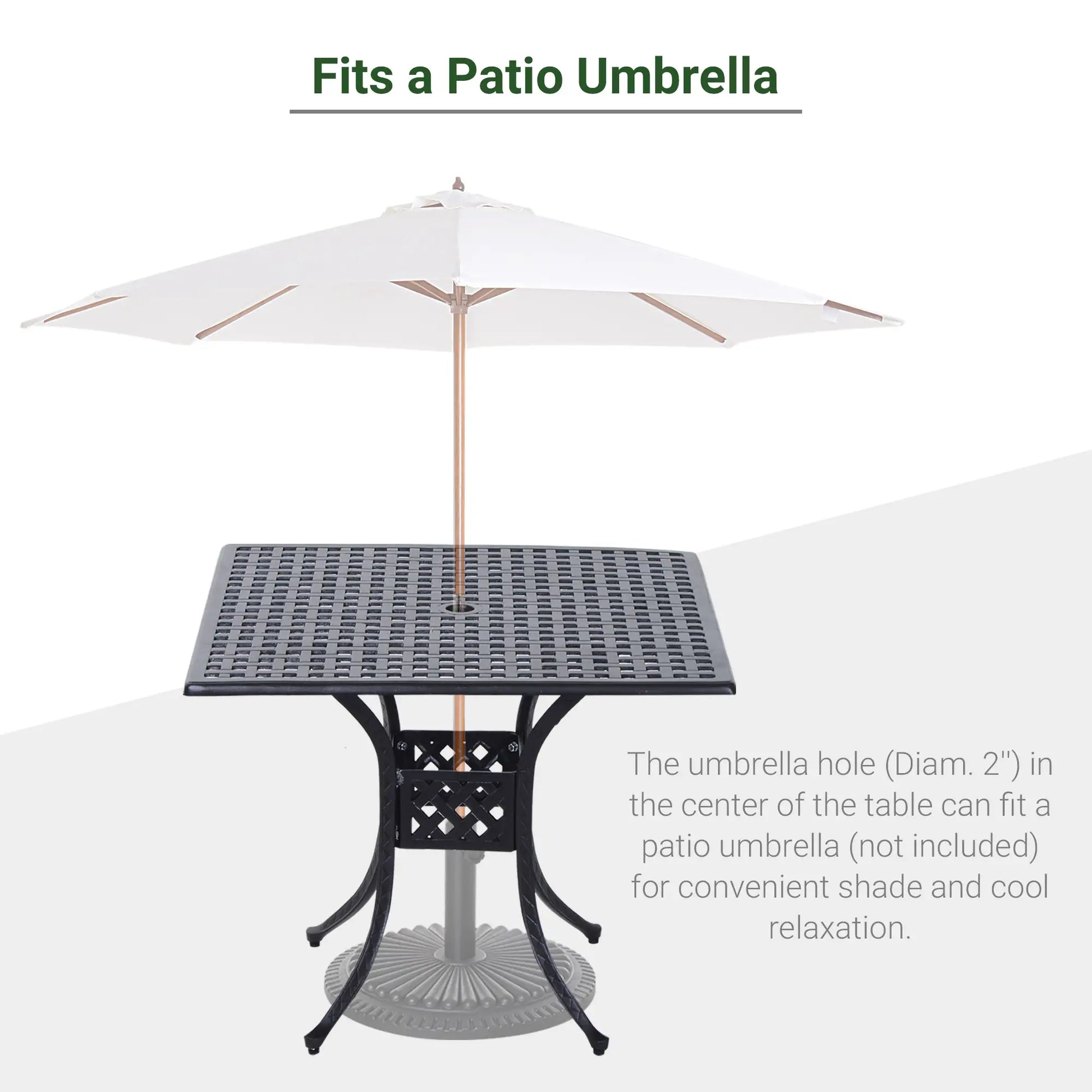 36" Patio Dining Table, Outdoor Bistro Table, Cast Aluminum Frame, Black Patio Side Tables at Gallery Canada