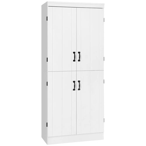 4-Door Storage Cabinet, Freestanding Pantry with Adjustable Shelves, 70