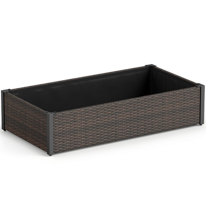 PE Rattan Elevated Raised Garden Bed