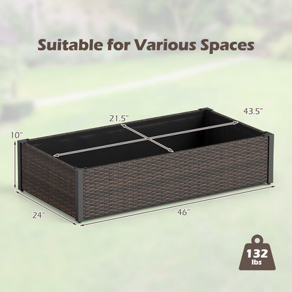 PE Rattan Elevated Raised Garden Bed