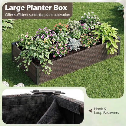 PE Rattan Elevated Raised Garden Bed
