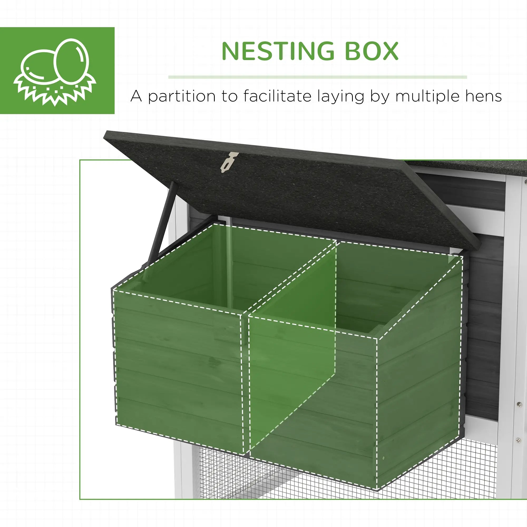 69 Wooden Chicken Coop with Run, Nesting Box, Tray, Grey Chicken Coops at Gallery Canada