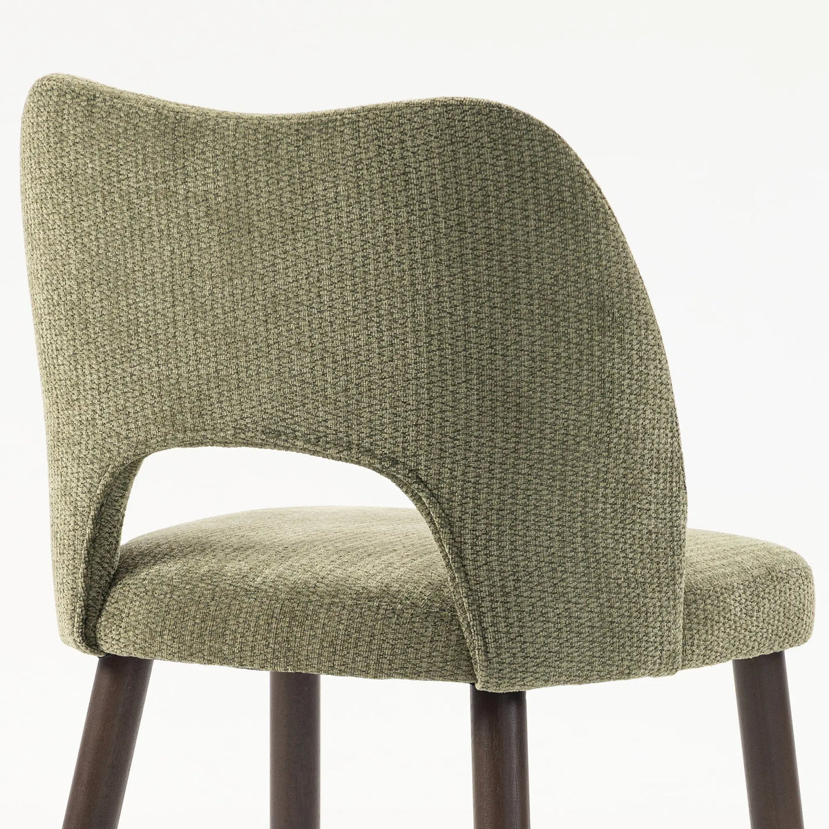 Chenille Upholstered Dining Chairs Set, Green
