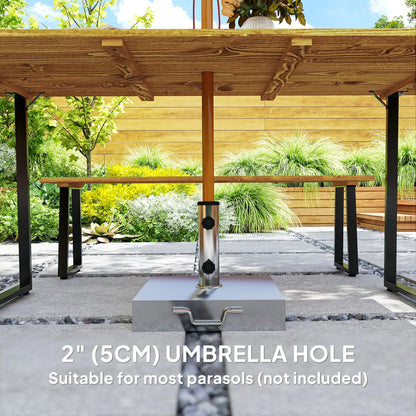 Picnic Table and Bench Set for 6, 2" Umbrella Hole, Steel Frame Outdoor Dining Sets at Gallery Canada