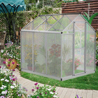 6' x 6' x 6.4' Walk-in Greenhouse, Polycarbonate Panels, Outdoor Walk In Greenhouses at Gallery Canada