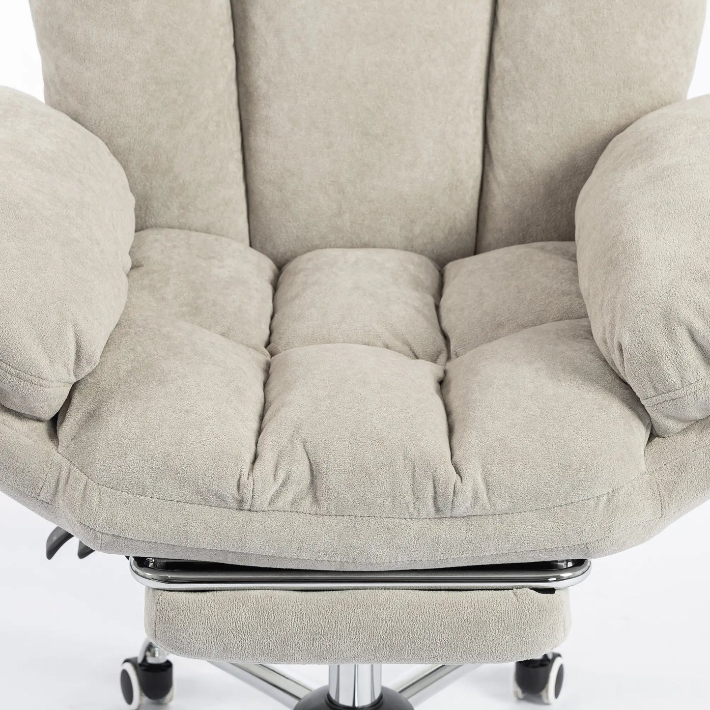 Criss Cross Chair with Wheels, Waterfall Armrests, Light Grey