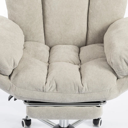 Criss Cross Chair with Wheels, Waterfall Armrests, Light Grey