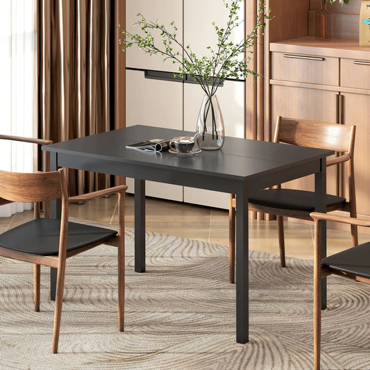 47" x 30" Dining Table, Farmhouse Pine Wood Frame, Black