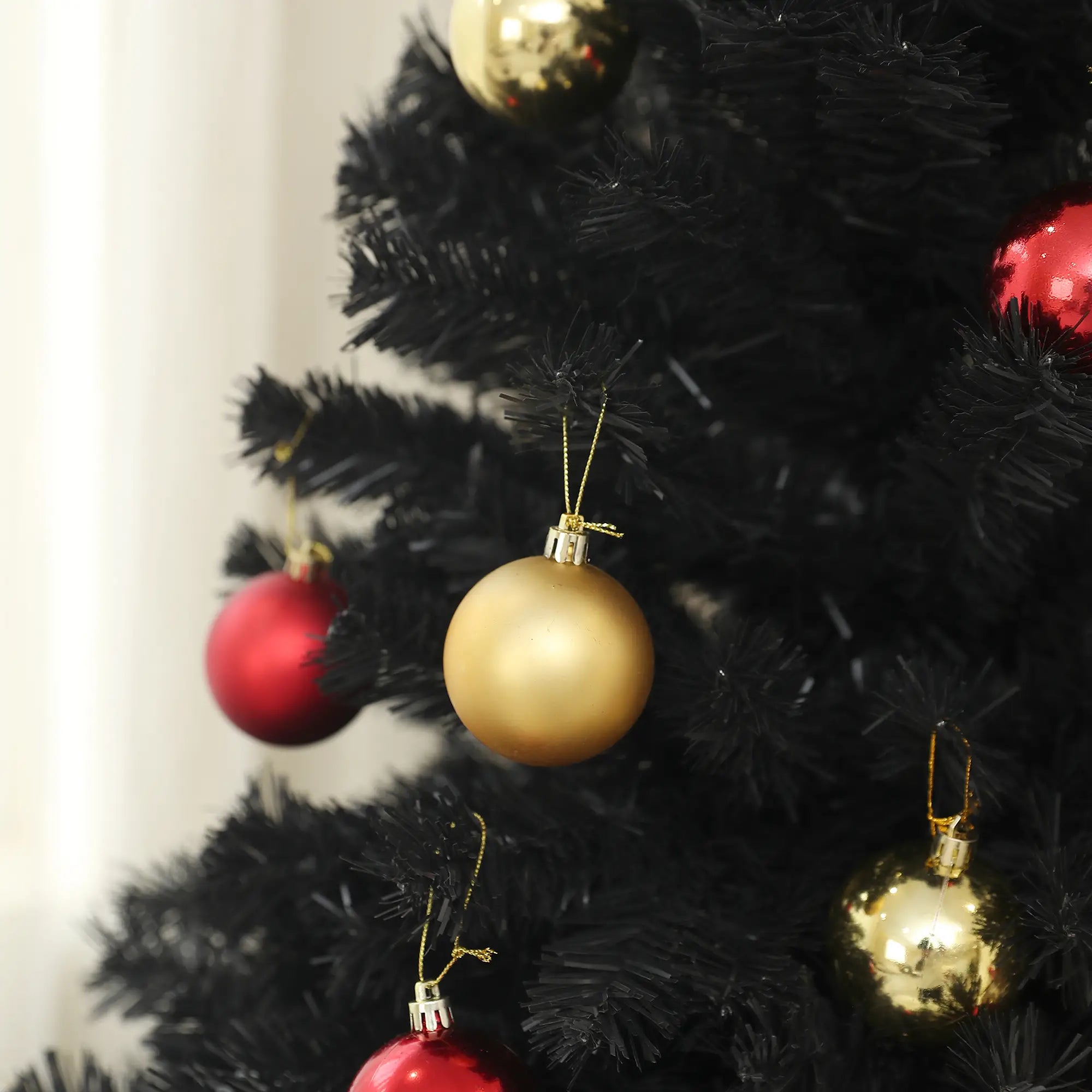 5ft Artificial Christmas Tree, Auto Open, Steel Base, Black Artificial Christmas Trees at Gallery Canada