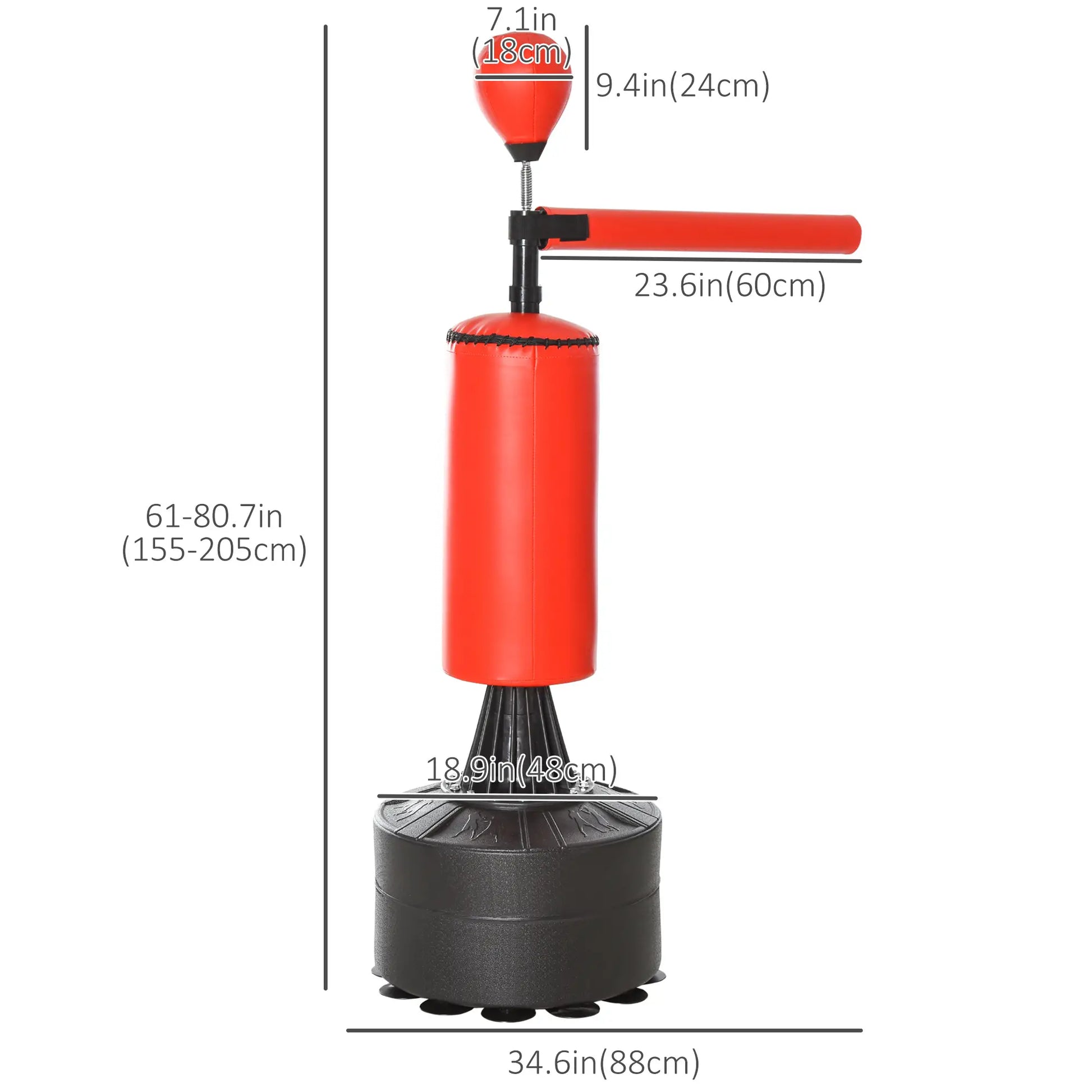 Freestanding Boxing Punch Bag Stand, 360° Rotating Arm, Speed Ball, Adjustable Height Punching Bag Hangers at Gallery Canada