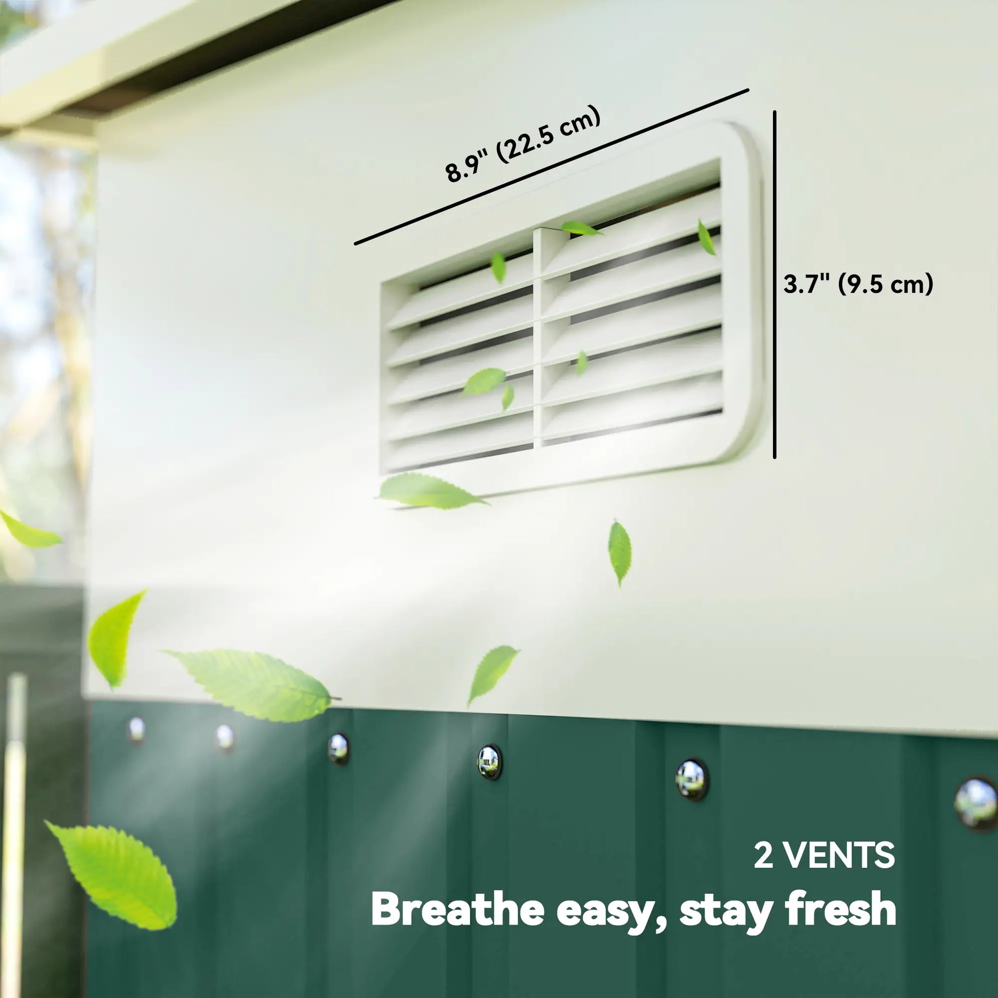 11' x 9' Steel Garden Storage Shed, Outdoor Metal Tool House, Green Sheds at Gallery Canada