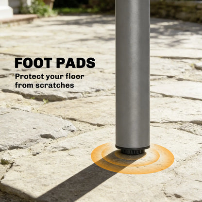 65" x 31.5" Outdoor Dining Table, Metal Rectangular Patio Table, Seats 6