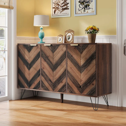 Three-Door Sideboard, Adjustable Shelves, 47" L x 14" W x 29.5" H, Natural Console Tables at Gallery Canada