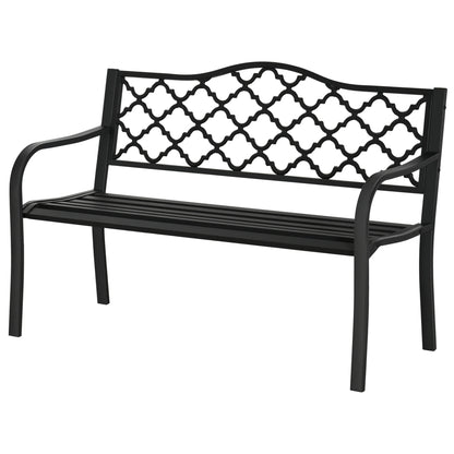 2-Seater Steel Garden Bench, Antique Outdoor Loveseat, Black Outdoor Benches Black at Gallery Canada