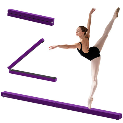 7ft Folding Balance Beam, Gymnastics Beam with Wood Core, Purple Gymnastics Mats at Gallery Canada
