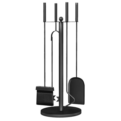 5 Piece Fireplace Tools Set with Stand, Black Fireplaces & Accessories Black at Gallery Canada