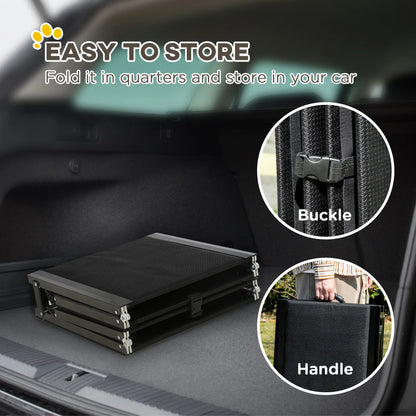 62 Inch Folding Pet Ramp, Lightweight Portable Dog Ramp, Non-Slip Surface, Black Dog Stairs at Gallery Canada