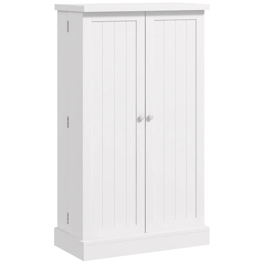 Freestanding Kitchen Pantry Cabinet, 5-Tier Shelf, 12 Spice Racks, Adjustable Shelves, White Kitchen Pantry Cabinets White at Gallery Canada