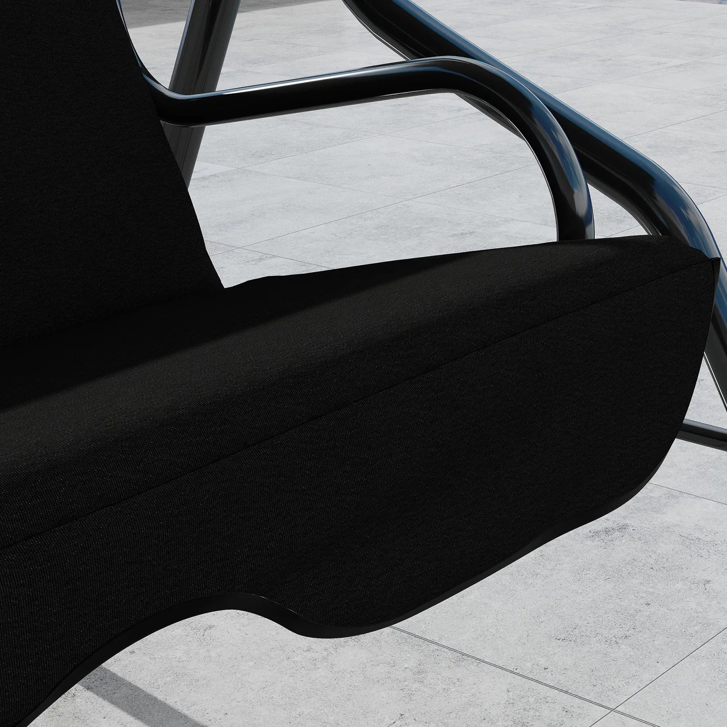 Outdoor Porch Swing, Adjustable Canopy, 3-Seater Patio Chair With Cushion, Black Porch Swings with Canopy at Gallery Canada