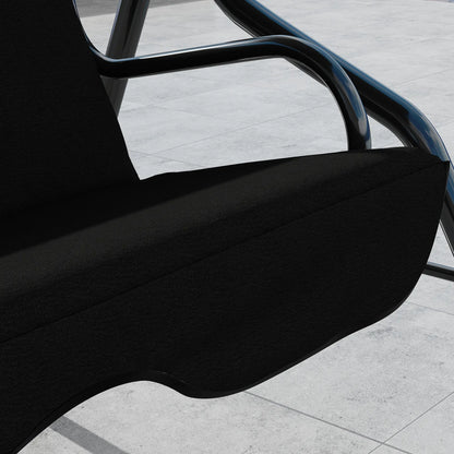 Outdoor Porch Swing, Adjustable Canopy, 3-Seater Patio Chair With Cushion, Black Porch Swings with Canopy at Gallery Canada