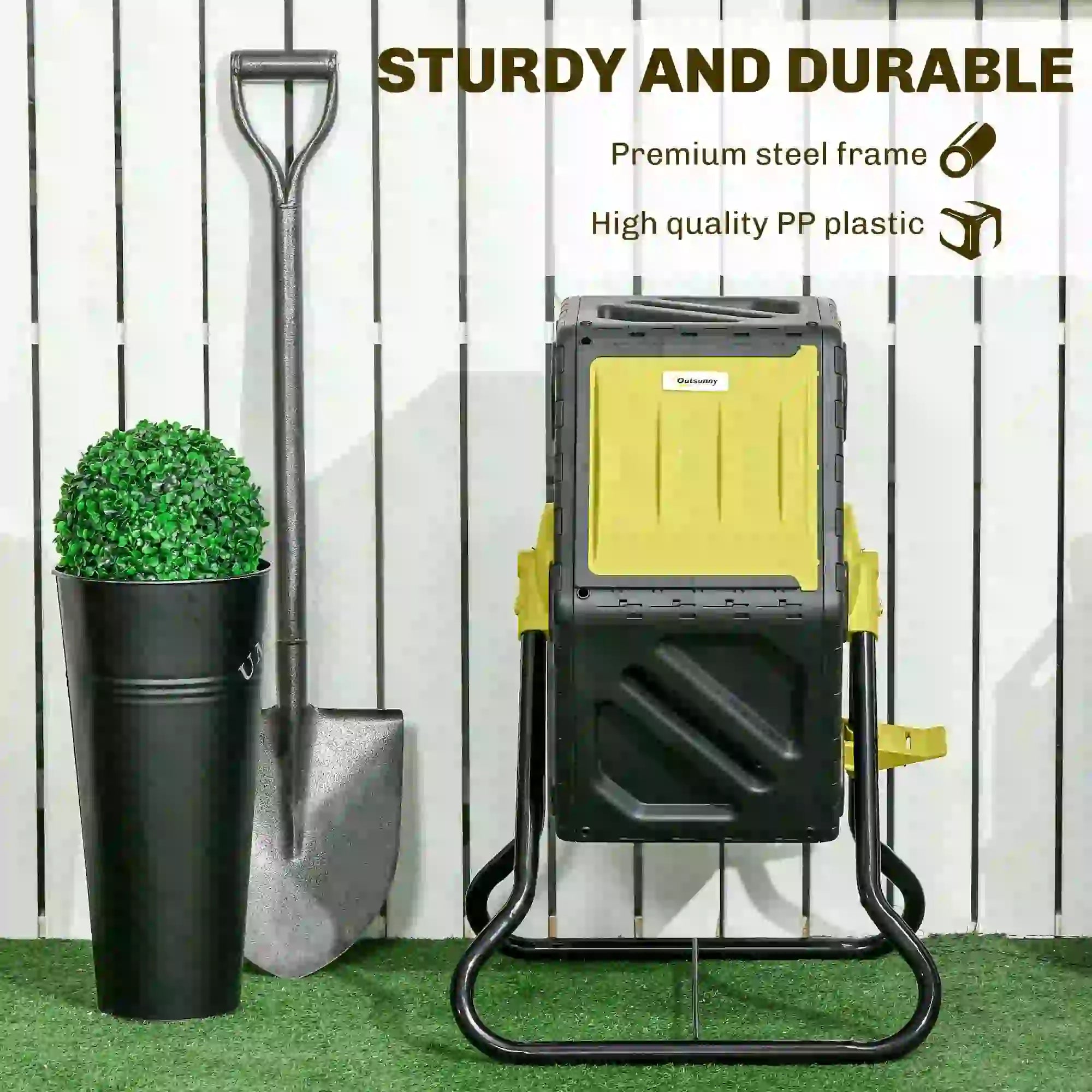 Rotating Composter Bin, 17 Gallon, Yellow Outdoor Compost Bin at Gallery Canada