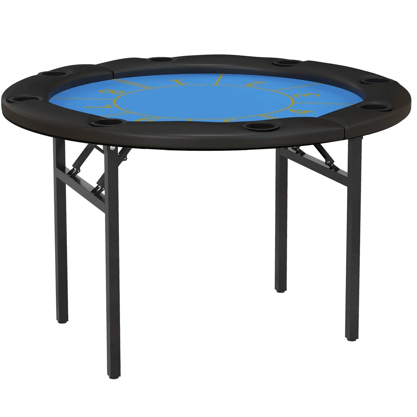 Foldable Poker Table, Texas Holdem, 47" Round, Black Game Tables at Gallery Canada