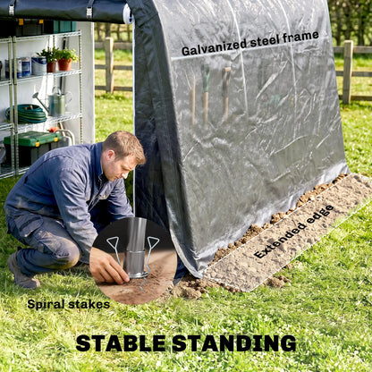 10' x 10' Outdoor Storage Tent, Heavy Duty Waterproof Shed for Bike, Motorcycle, Garden Tools Sheds at Gallery Canada