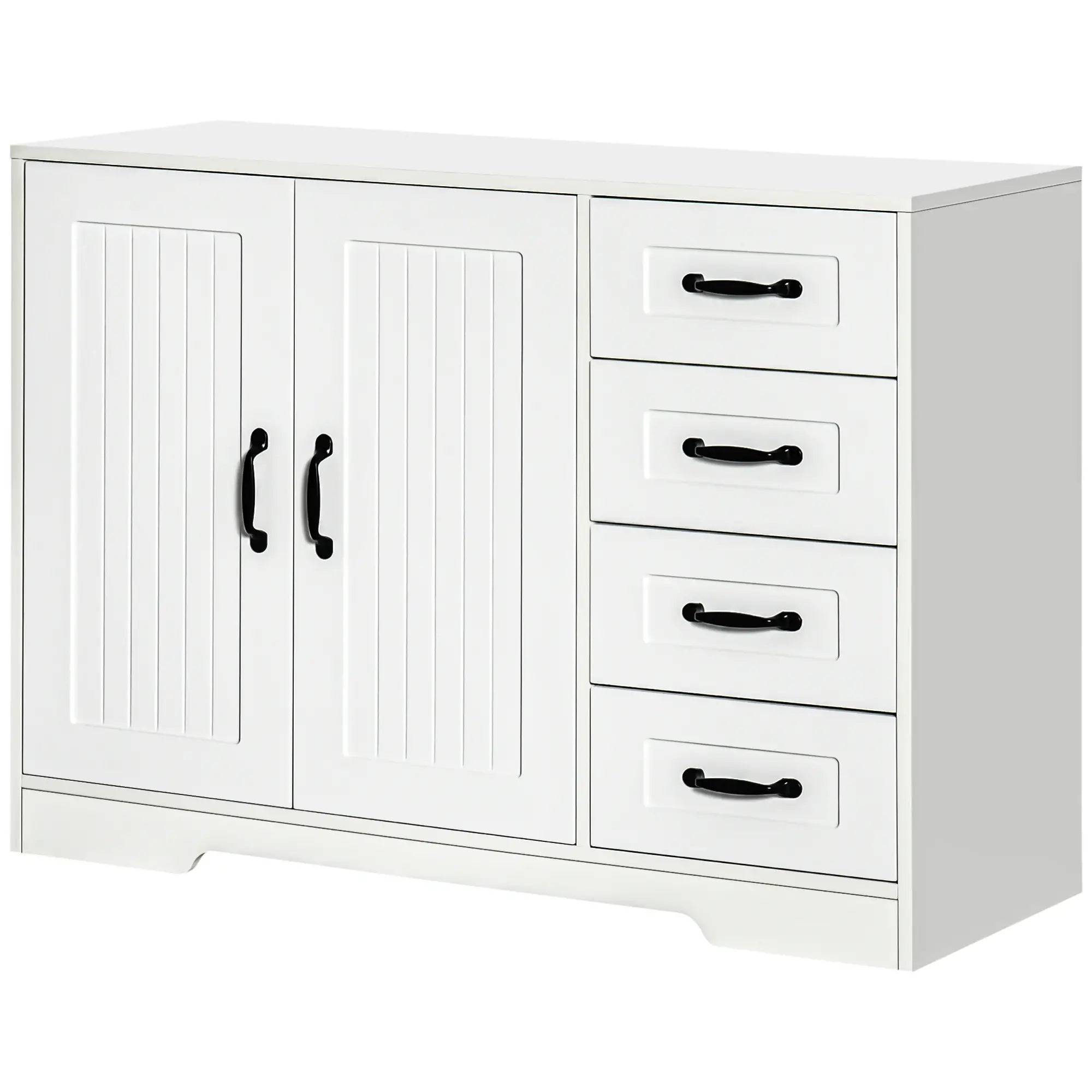 Modern Sideboard Buffet Cabinet, Drawers, Beadboard Door, White Storage Cabinets at Gallery Canada