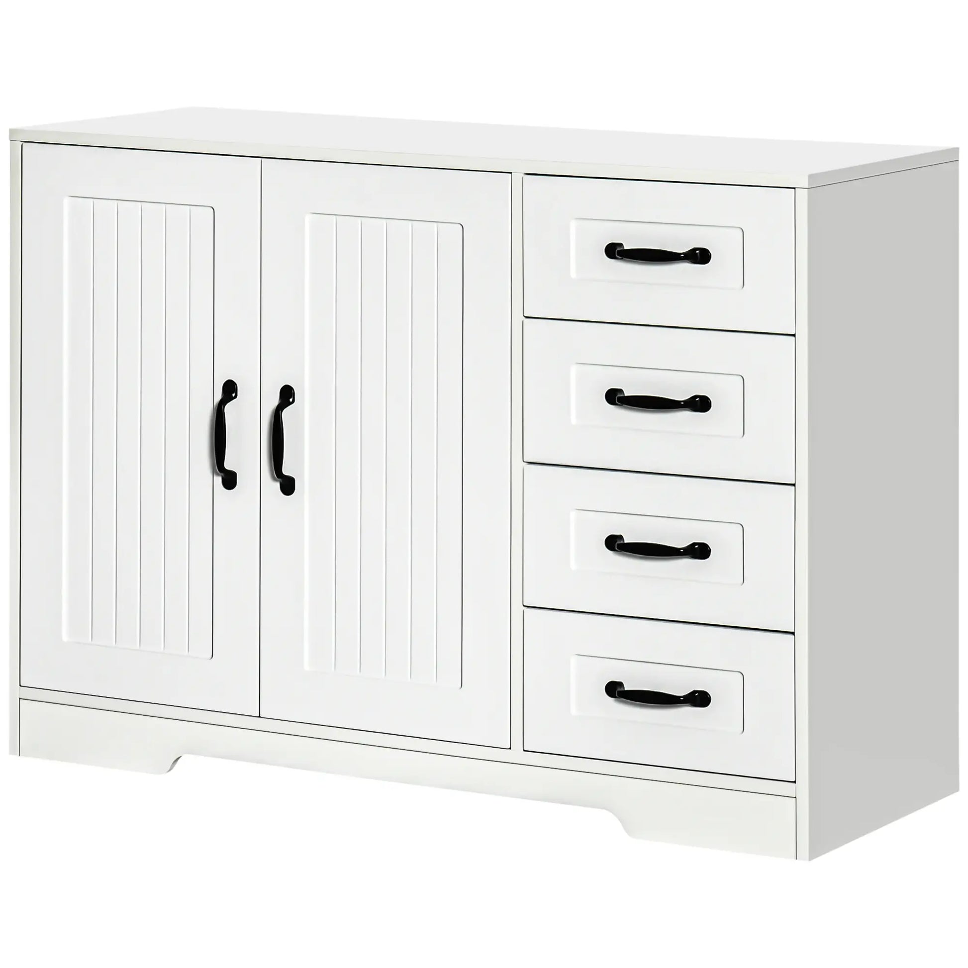 Modern Sideboard Buffet Cabinet, Drawers, Beadboard Door, White Storage Cabinets at Gallery Canada