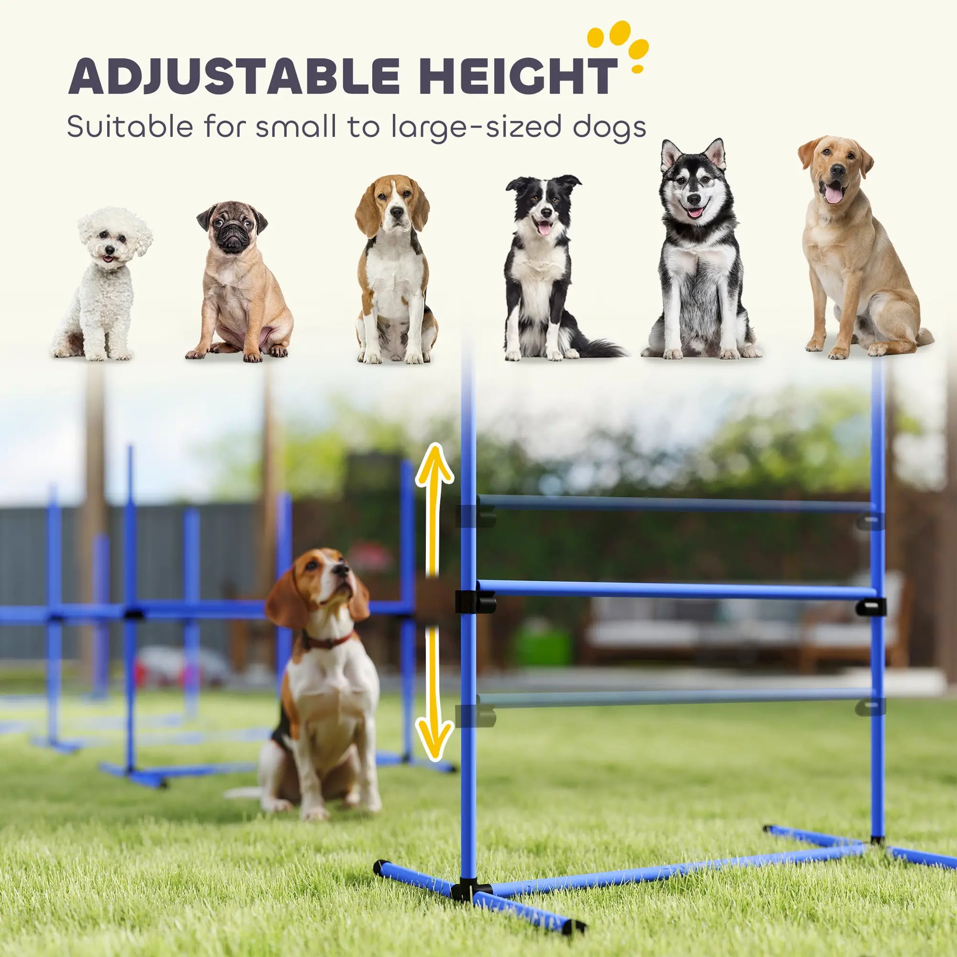 Set of 6 Dog Agility Training Jump Bars, Adjustable, Blue Dog Agility Training Equipment at Gallery Canada
