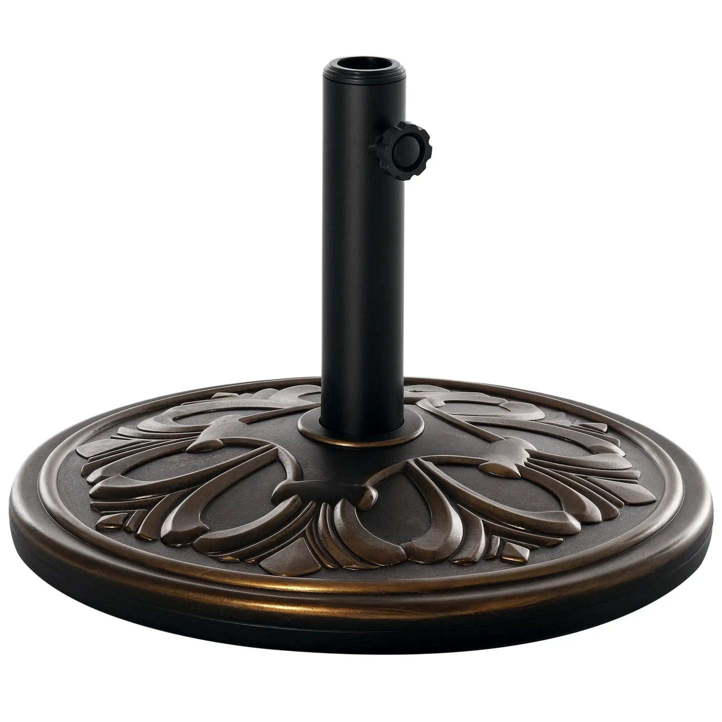 29 lb Concrete Umbrella Base, 19" Round, Outdoor Parasol Holder, Bronze Umbrella Bases at Gallery Canada