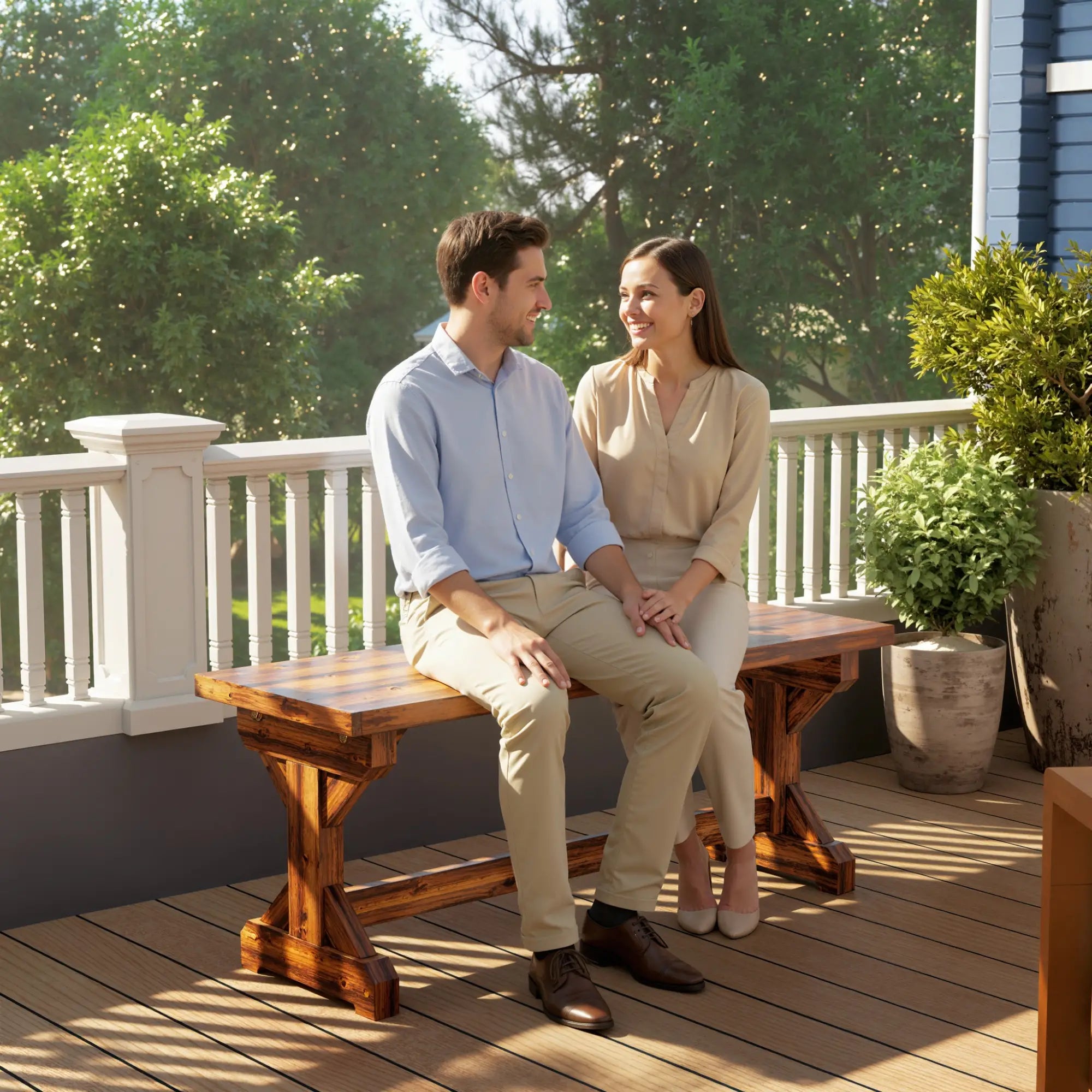 Rustic Wooden Bench, Backless Garden Patio Loveseat, Carbonized Outdoor Benches at Gallery Canada