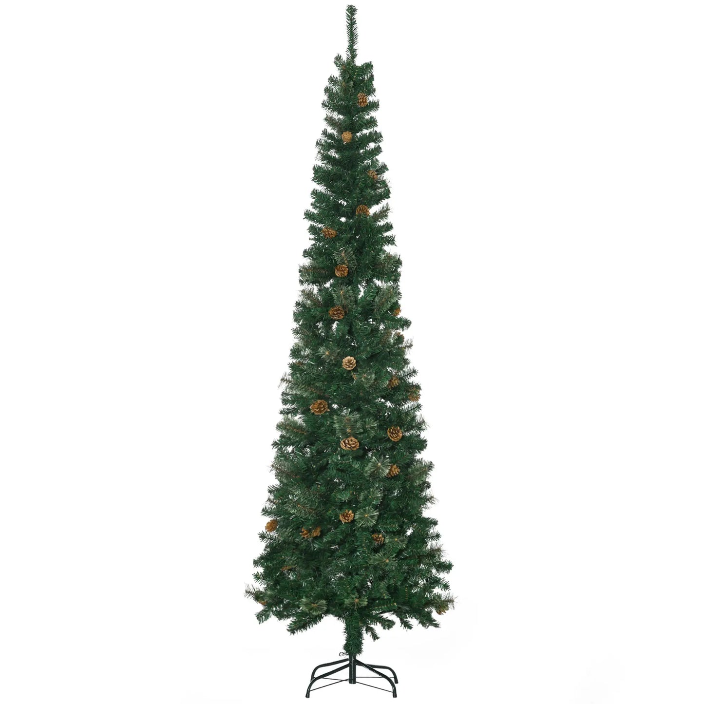 7.5ft Pencil Christmas Tree, Artificial, Pine Needles, Realistic Branches, Green Pencil Christmas Trees Green at Gallery Canada