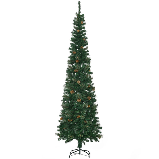 7.5ft Pencil Christmas Tree, Artificial, Pine Needles, Realistic Branches, Green Pencil Christmas Trees Green at Gallery Canada