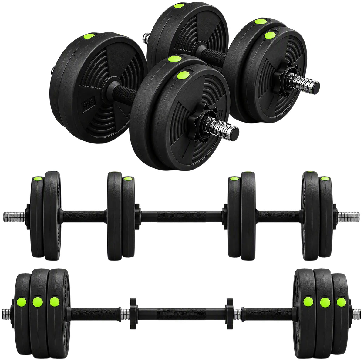 33LBS Adjustable Barbell Dumbbells Set, Non-Slip Handles, Home Gym Dumbbells & Barbells at Gallery Canada