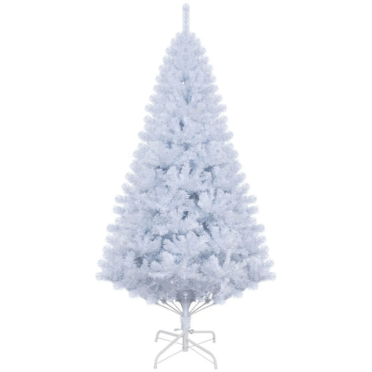 6ft Artificial Christmas Tree, 928 Branch Tips, Metal Stand, White White Christmas Trees White at Gallery Canada